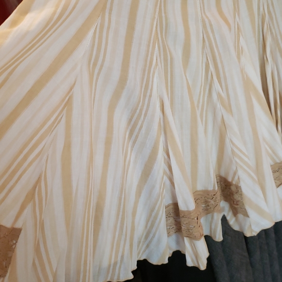 NWT Multiples Cotton Striped Flare Midi Skirt Sz 6 - Picture 6 of 7